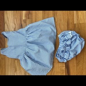Blue striped sunsuit 3t
